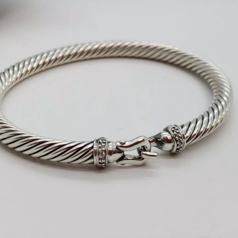 David Yurman Diamond Buckle Bracelet, 5mm - Picture 2 of 7